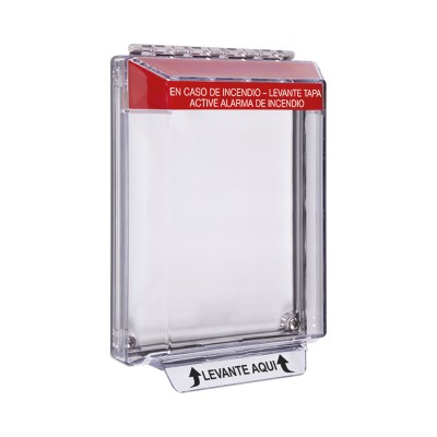 Cubierta Universal Transparente, de Bajo Perfil, Texto de Incendio en 