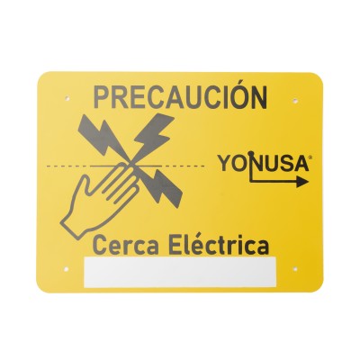 Letrero de PRECAUCION para cercas electrificadas (21.8 x 17 cm)