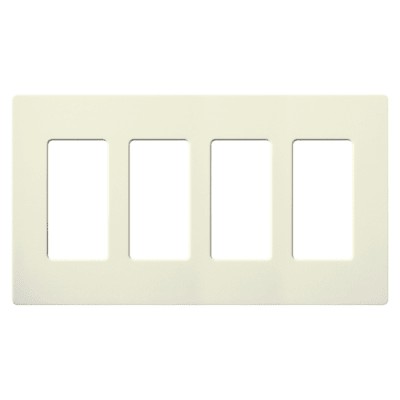 Placa de pared 3 espacios, color blanco, para atenuador (dimmer), swit