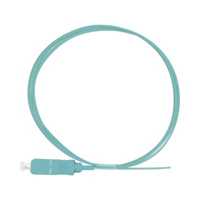 Pigtail de Fibra Óptica Simplex SC, PVC, OM3 50/125, Aqua, 1 Metro (3.