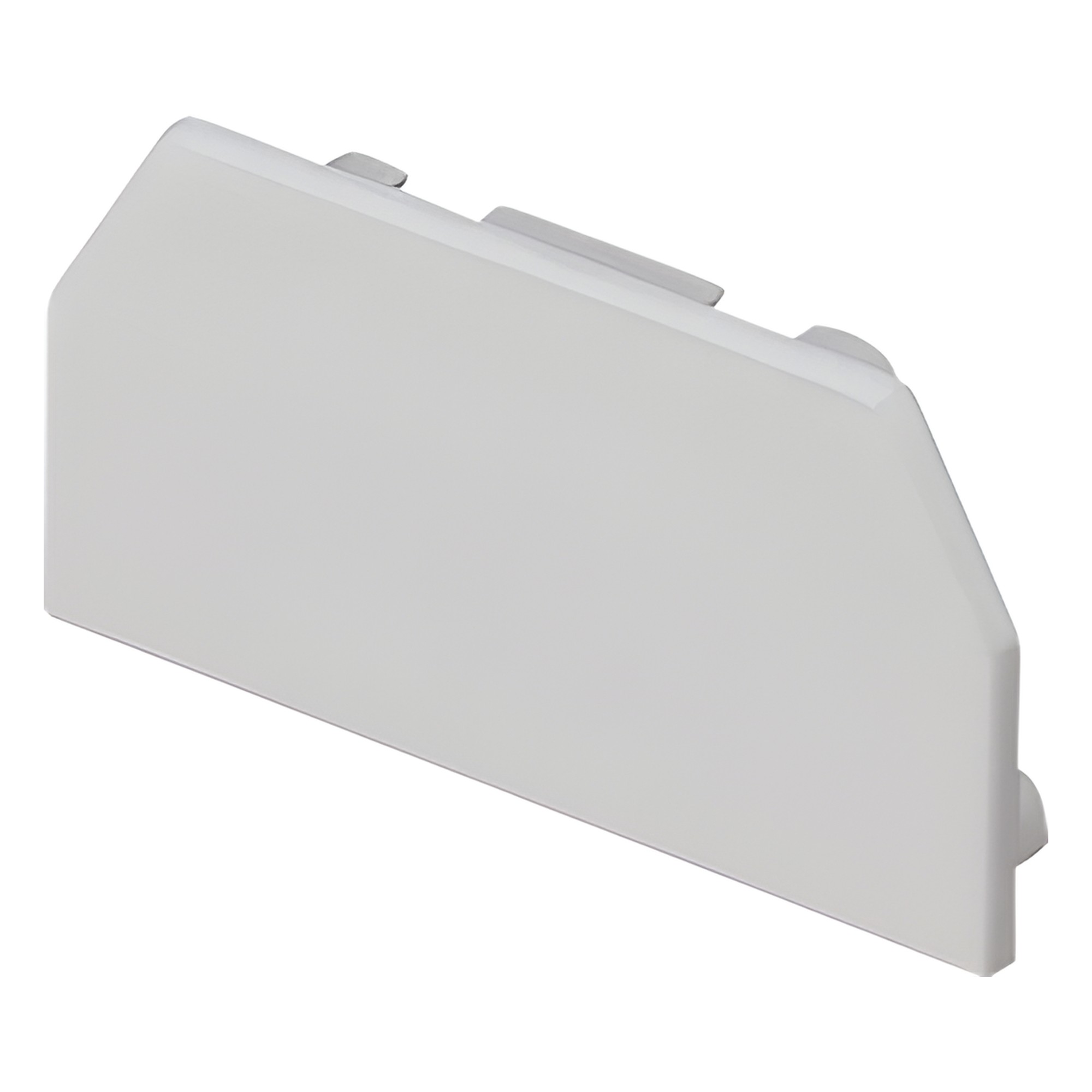 Tapa Final, para uso con canaleta T45, Material PVC Rígido, Color Blan