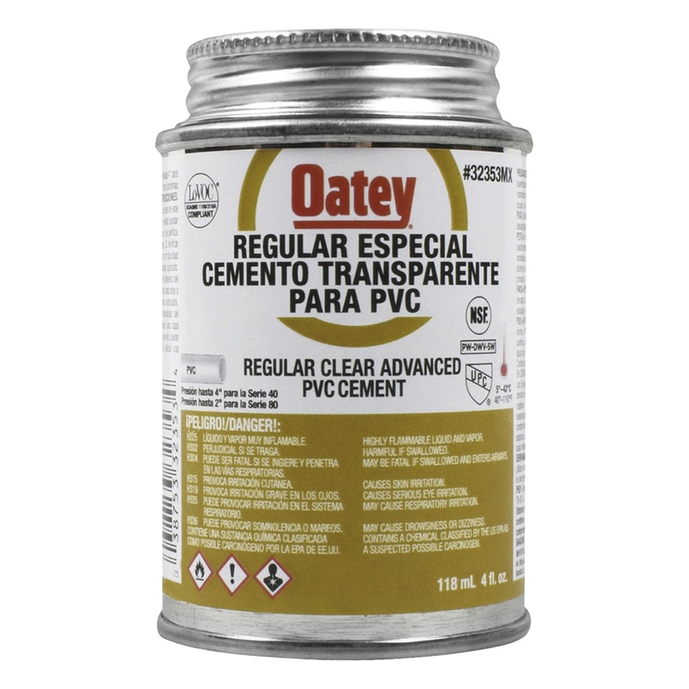 Cemento Claro de 118 ml para Tubo Conduit PVC Pesado.