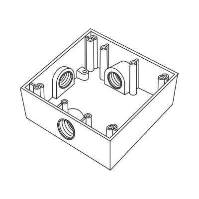 Caja Cuadrada de 3/4" (19.05 mm) a Prueba de Intemperie/ Cuenta con 3 