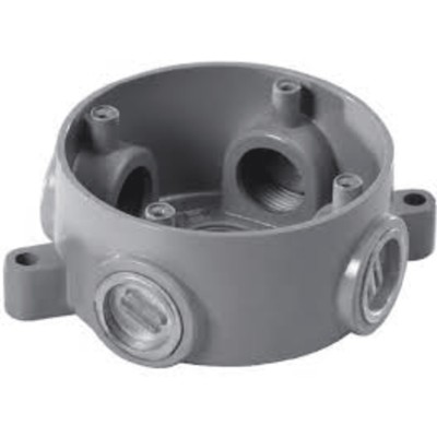 Caja Redonda Estándar sin Tapa a Prueba de Intemperie 102(4) de 3/4" (