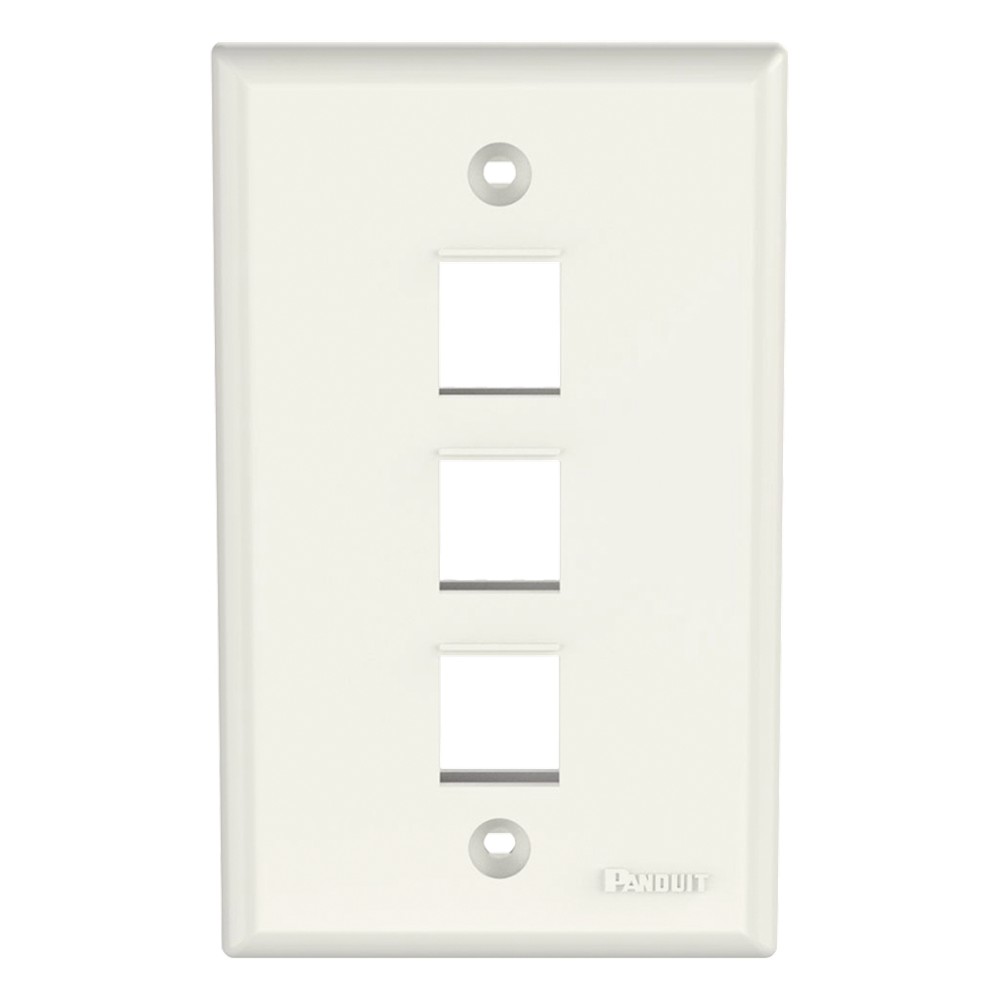 Placa de Pared Vertical, Salida Para 3 Puertos Keystone, Color Blanco 