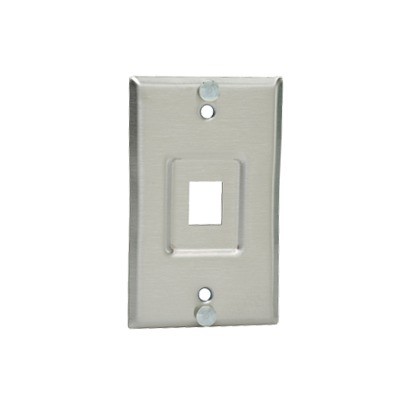 Placa de Pared Telefónica, Salida de 1 Puerto Keystone, de Acero Inoxi