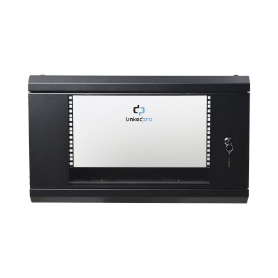 Gabinete de Pared de 6U con Puerta de Cristal Templado, 455 mm de Prof