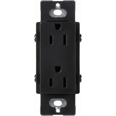 Tomacorriente, receptaculo convencional 120V, 15A, color negro.