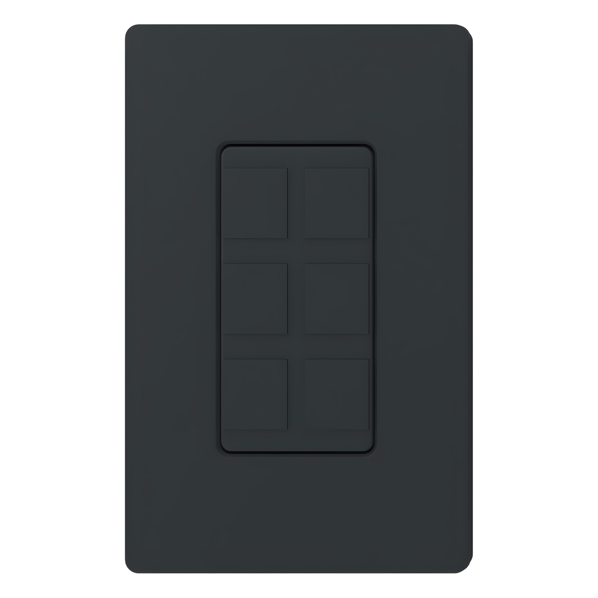 Placa de 6 puertos, color negro night.