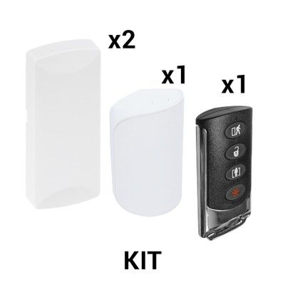 KIT Básico Sensores Inalámbricos - Incluye 2 Contactos Magnéticos, 1 P