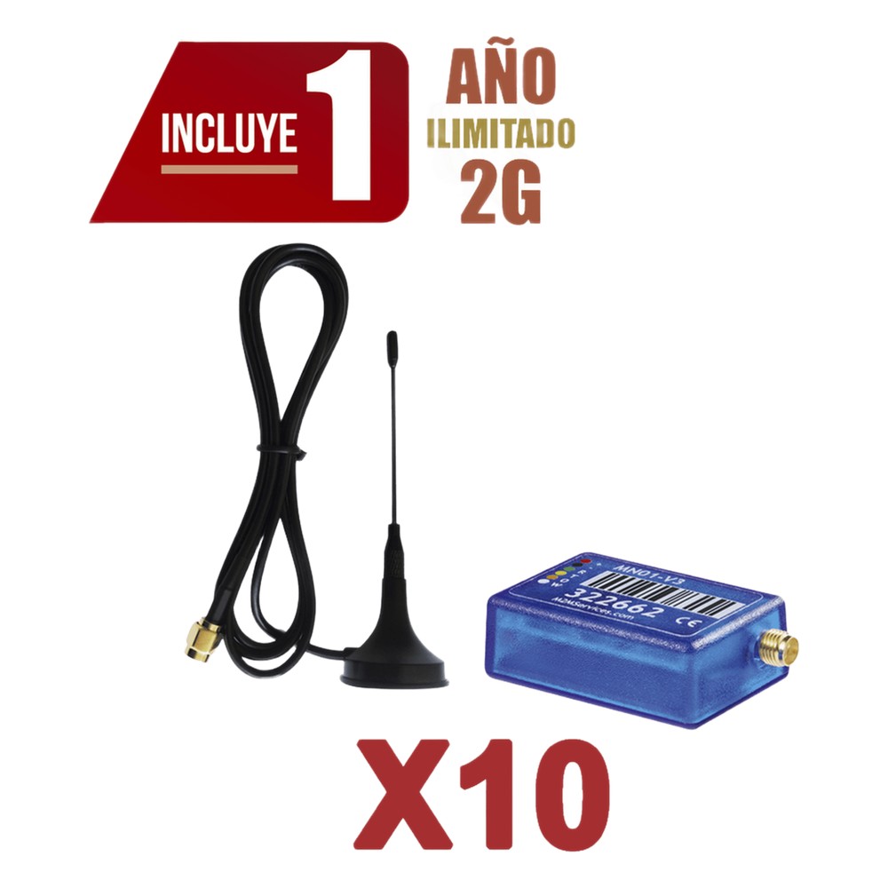 KIt de 10 Comunicadores de Alarma MINI012G con Antena 2G / Incluyen 1 
