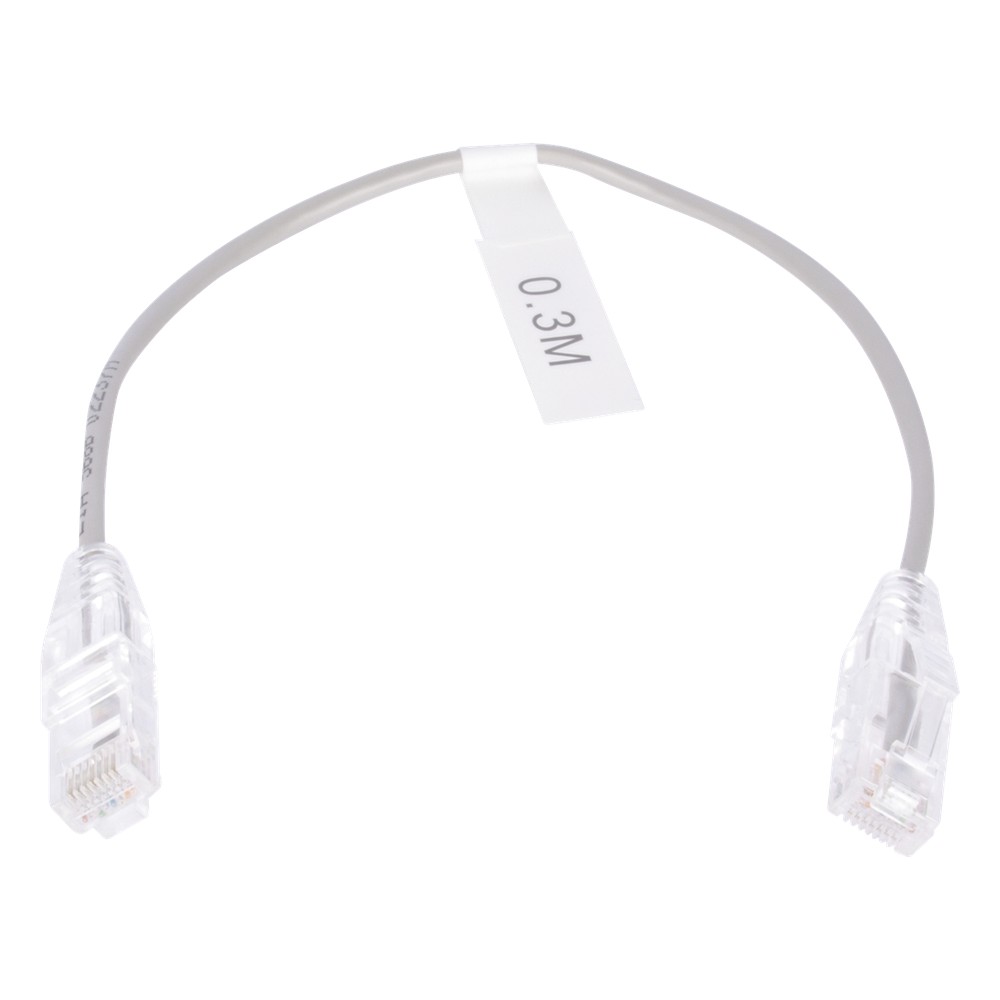 Cable de Parcheo Slim UTP Cat6 - 30 cm (11.81 Pulgadas) Gris Diámetro 