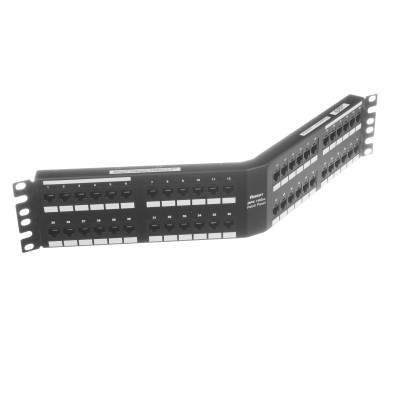 Panel de Parcheo de Impacto (110), Angulado, Categoría 6A, de 48 Puert