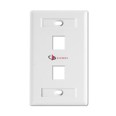 Placa de Pared Keystone de 2 Salidas, Color Blanco, para Jacks Keyston
