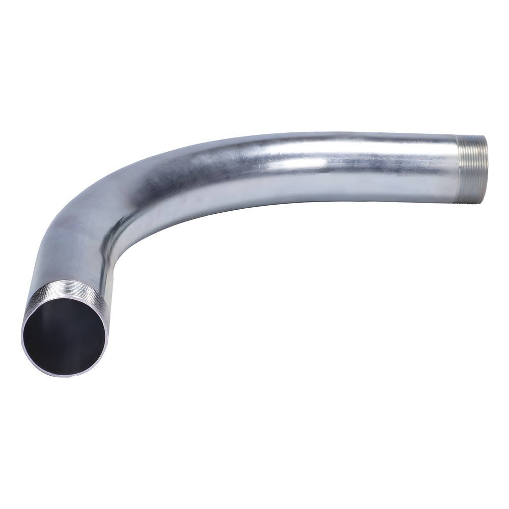 Curva/Codo de 90° de 1 1/4" (32mm) pared gruesa con rosca galvanizado 
