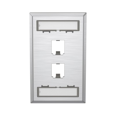 Placa de Pared Vertical, de Acero Inoxidable, Salida Para 2 Puertos Mi