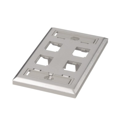 Placa de Pared Vertical, de Acero Inoxidable, Salida Para 4 Puertos Mi