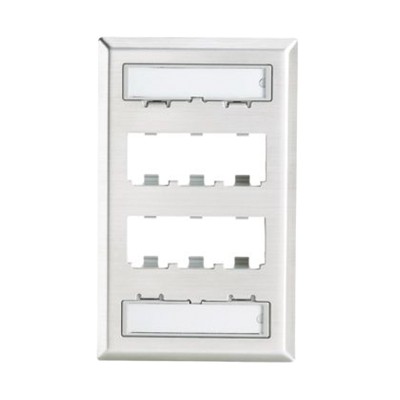 Placa de Pared Vertical, de Acero Inoxidable, Salida Para 6 Puertos Mi