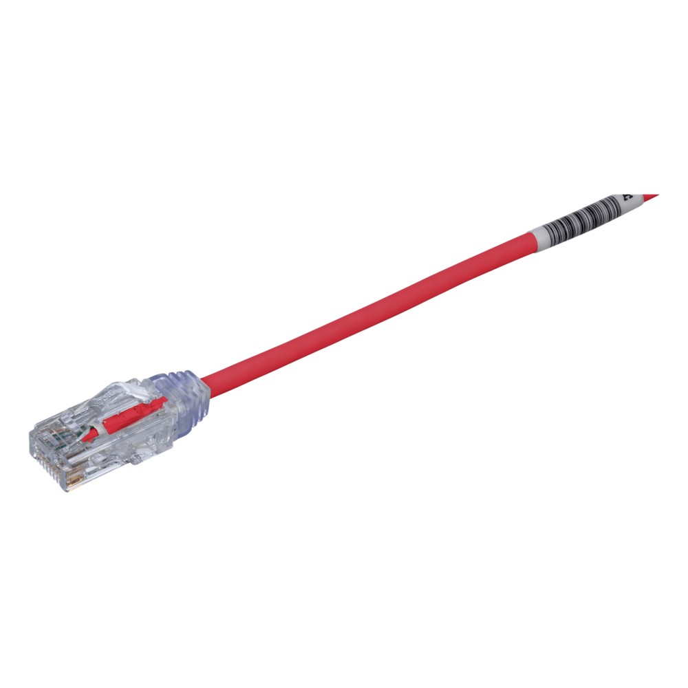 Cable de Parcheo TX6, UTP Cat6, Diámetro Reducido (28AWG), Color Rojo,