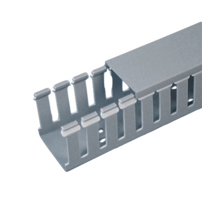 Canaleta Ranurada de PVC con Tapa, Tipo F, 57.2 mm de Ancho, 104.1 mm 