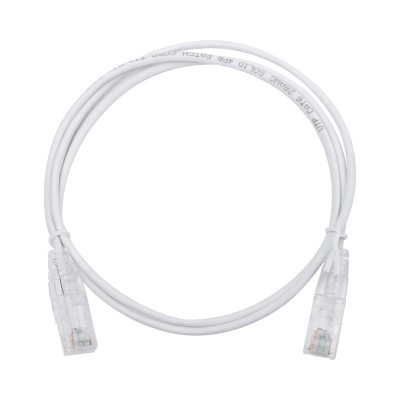 Cable de Parcheo Slim UTP Cat6 - 1 Metro (3.28 Pies), Blanco, Diámetro