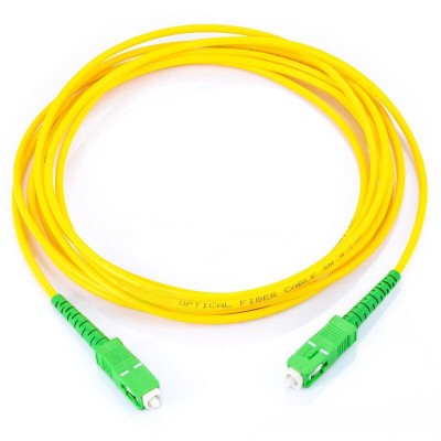 Jumper de Fibra Óptica Monomodo SC/APC-SC/APC Simplex, Color Amarillo,