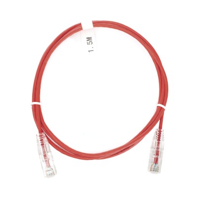 Cable de Parcheo Slim UTP Cat6 - 1.5 Metros (4.92 Pies) Rojo Diámetro 