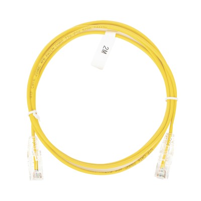 Cable de Parcheo Slim UTP Cat6 - 2 Metros (6.56 Pies) Amarillo Diámetr
