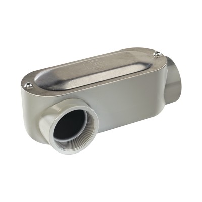 Caja oval roscada tipo LR de 2 1/2" larga (63.5 mm) Incluye tapa y tor