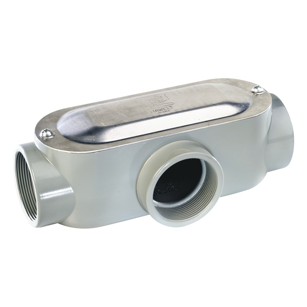 Caja oval roscada tipo T de 2 1/2" s (63.5 mm) incluye tapa y tornillo