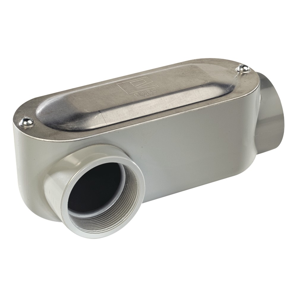 Caja oval roscada tipo LR de 3" larga(76.2  mm) Incluye tapa y tornill