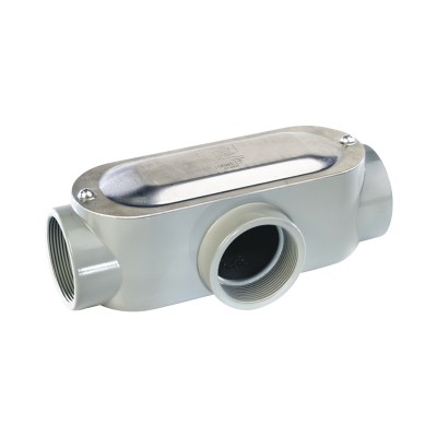 Caja oval roscada tipo T de 3" chica (76.2 mm) incluye tapa y tornillo