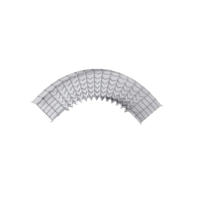 Curva Pre-Fabricada Horizontal de 90° con medidas de 54 mm de Peralte 