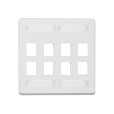 Placa de Pared Doble Modular 10G MAX de 8 Salidas, Color Blanco
