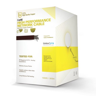 Bobina de Cable de 305 Metros (1000 Pies), Cat5e, Alto Rendimiento, Co