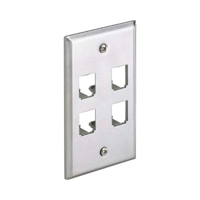 Placa de Pared Vertical, de Acero Inoxidable, Salida Para 4 Puertos Mi