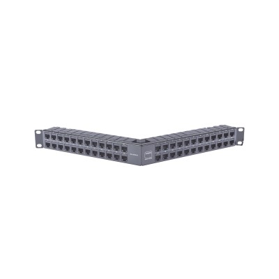 Patch Panel Z-MAX de 48 Puertos, Blindado, Modular (Vacío), Angulado, 