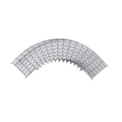 Curva Pre-Fabricada Horizontal de 90° con medidas de 66 mm de Peralte 