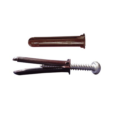 Paquete de 10 taquetes café 1 3/4" y 10 tornillos 10mm x 1 3/4" (1104-