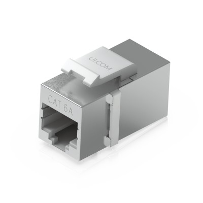 Keystone Coupler Cat6A Pass-Through para Cable Ethernet Preterminado, 