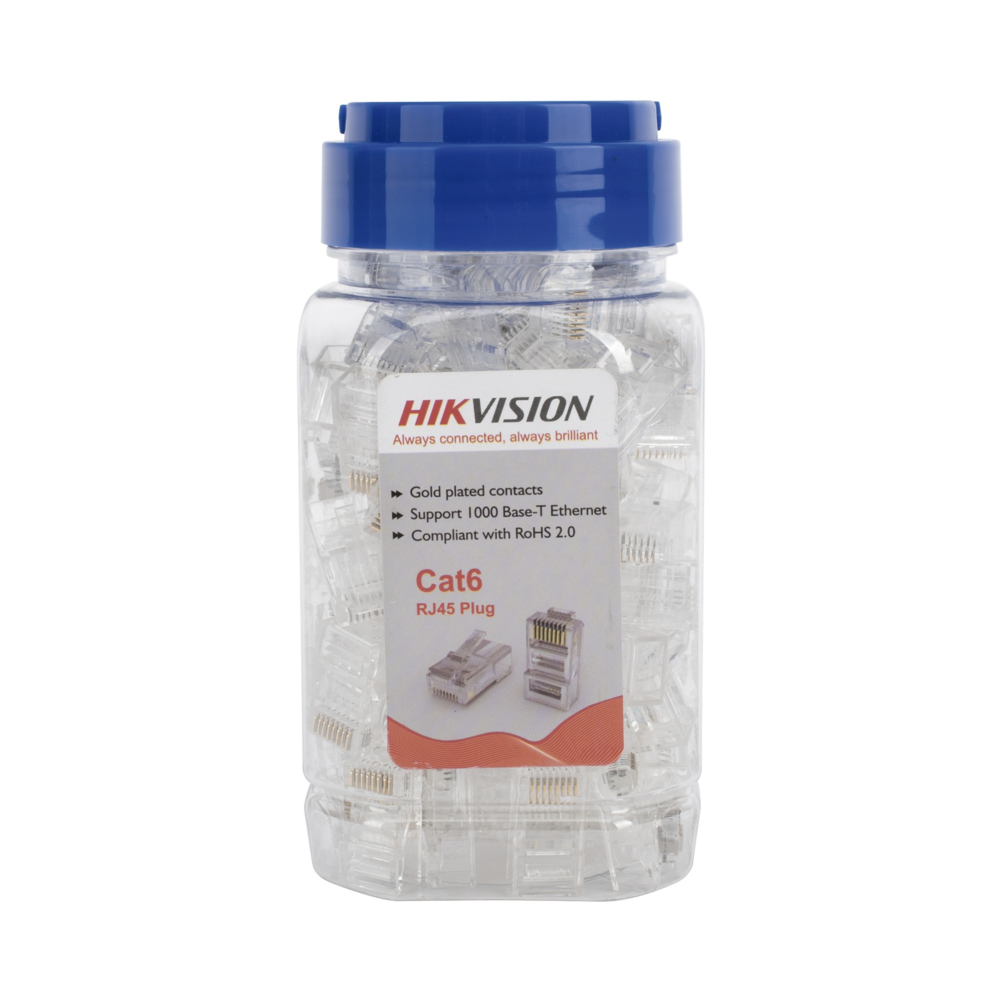 Bote con 100 Piezas de Plug Modular RJ45 / Cat 6 / Chapado en Oro a 15