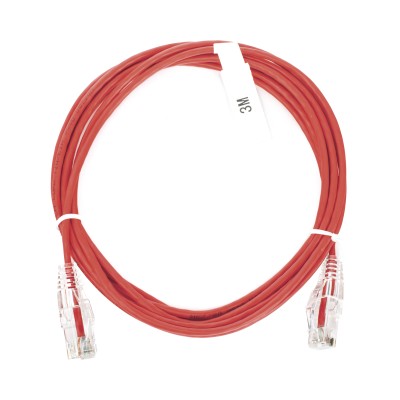 Cable de Parcheo Slim UTP Cat6 - 3 Metros (9.84 Pies) Rojo Diámetro Re