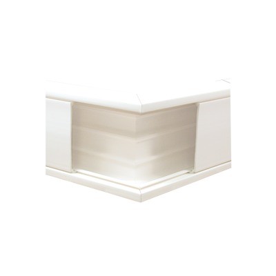 Esquinero exterior color blanco de PVC auto extinguible, para canaleta