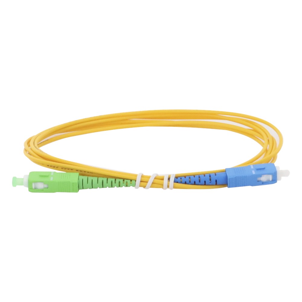 Jumper de Fibra Óptica Monomodo SC/APC-SC/UPC Simplex de 2 Metros (6.5