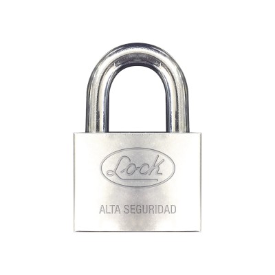 Candado de hierro alta seguridad con llave de disco/ Acabado Cromado/ 