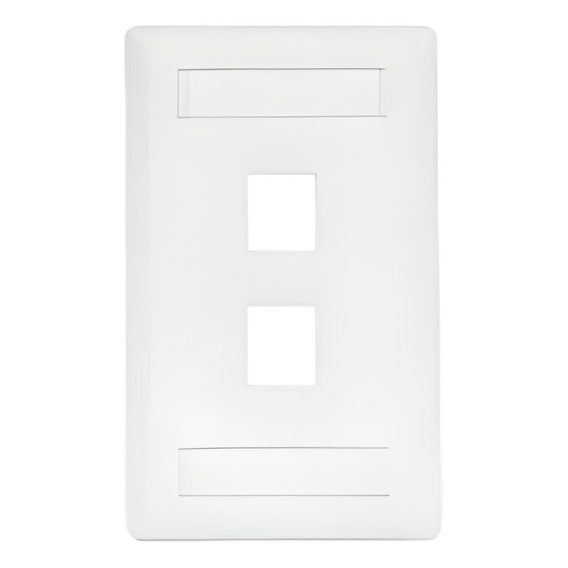 Placa Frontal para 2 Puertos Teléfono/Datos/Multimedia/ Color Blanco