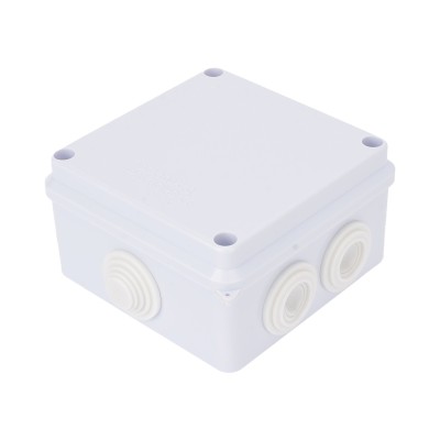 Caja de Conexiones Impermeable IP65, 7 Entradas, Dimensiones 100 x 100