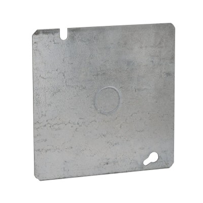 Tapa Cuadrada Plana de  Acero Galvanizado con Entrada de 1/2"  para Ca