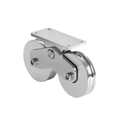 Rueda Doble de 12 cm / Capacidad Para Puertas de hasta 1200 kg / Canal