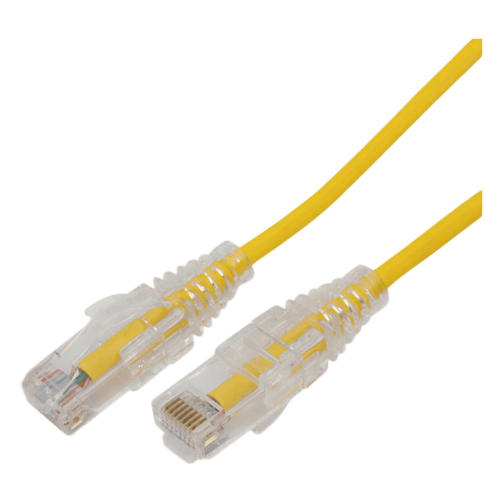 Cable de Parcheo Slim UTP Cat6A - 5 Metros (16.40 Pies) Amarillo, Diám